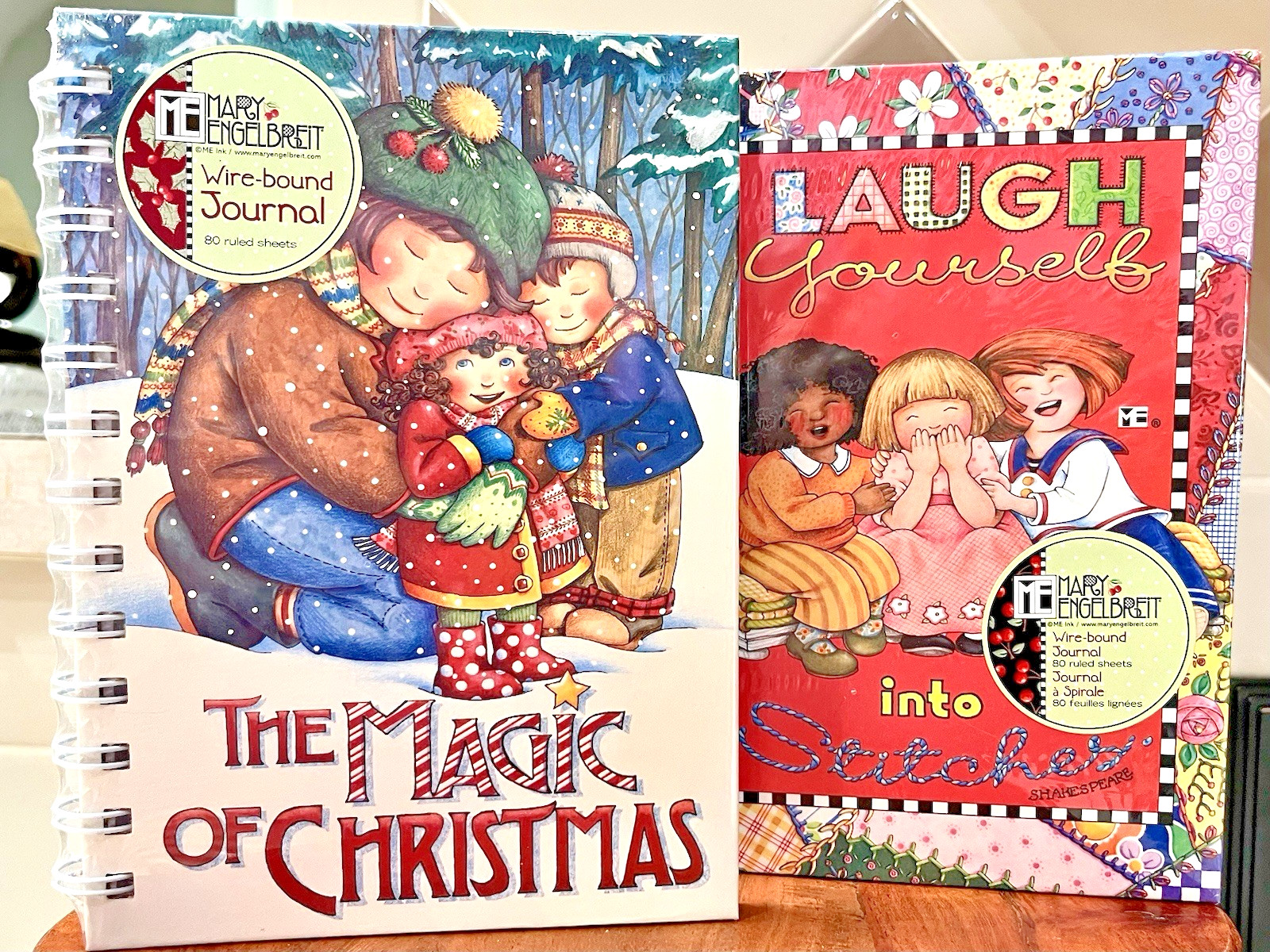 Mary Engelbreit Wire Bound Journals Lot/2 The Magic of Christmas & Laugh NEW