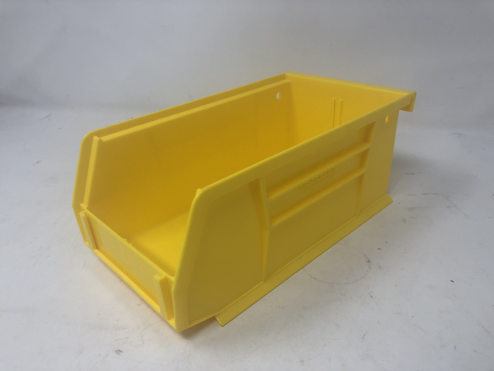 12PK YELLOW PLASTIC STACKABLE OR HANG STORAGE BIN TOYS TOOLS PARTS 7 1/2 X 4 X 3