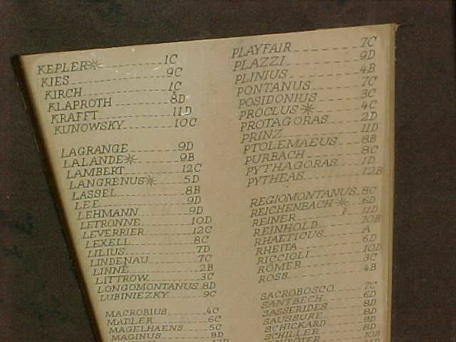 ORIGINAL VINTAGE LUNAR MAP MOUNTED ON BOARD