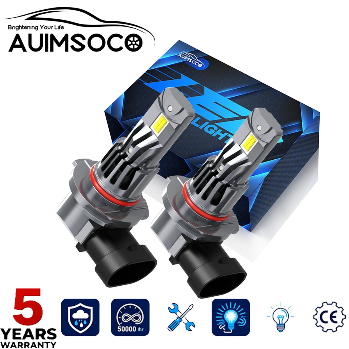 10000K LED Headlight Bulbs For Dodge Charger R/T SXT SRT Sedan 4-Door 2016-2023