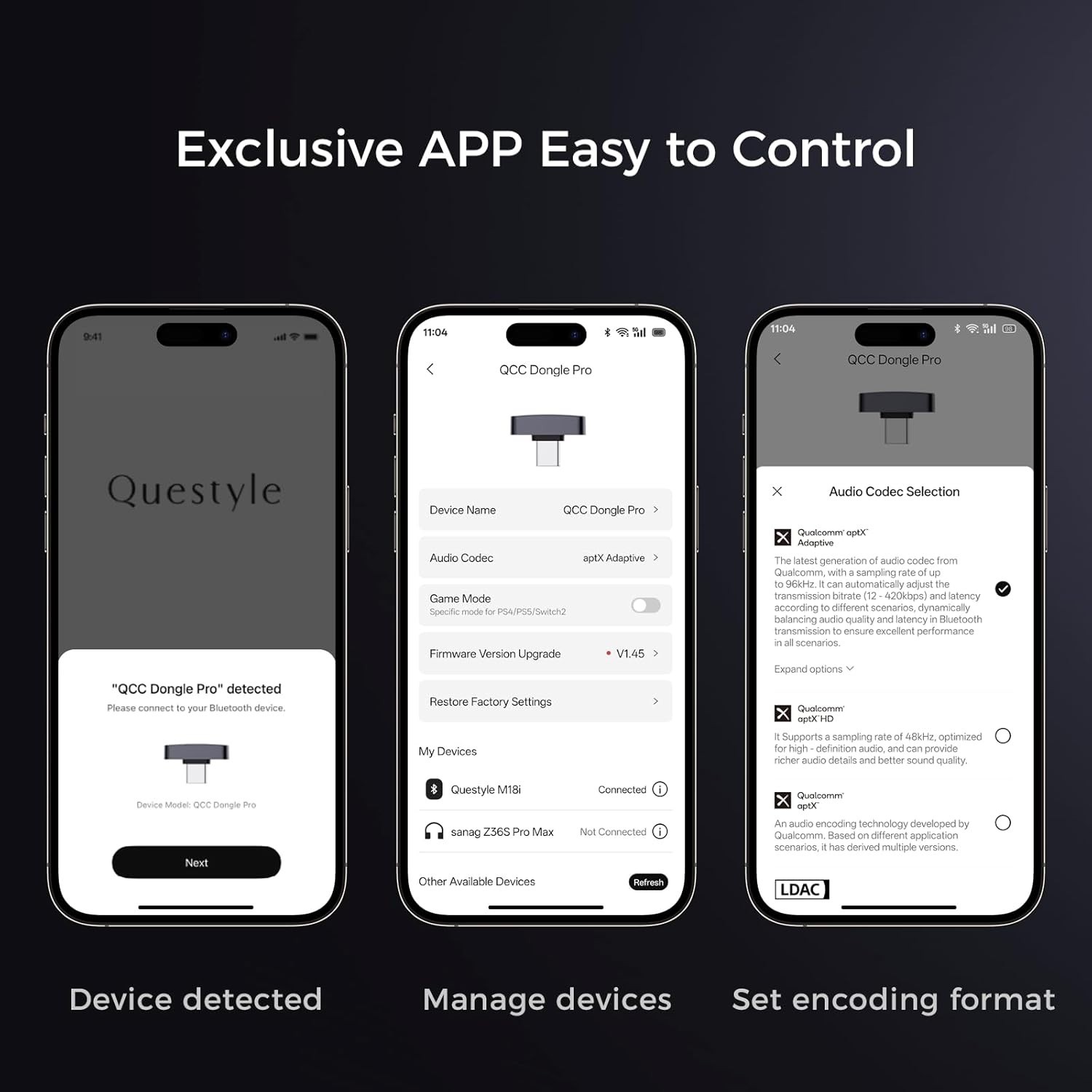 Questyle QCC Dongle Pro USB-C Bluetooth 5.4 Audio Adapter LDAC aptX Lossless