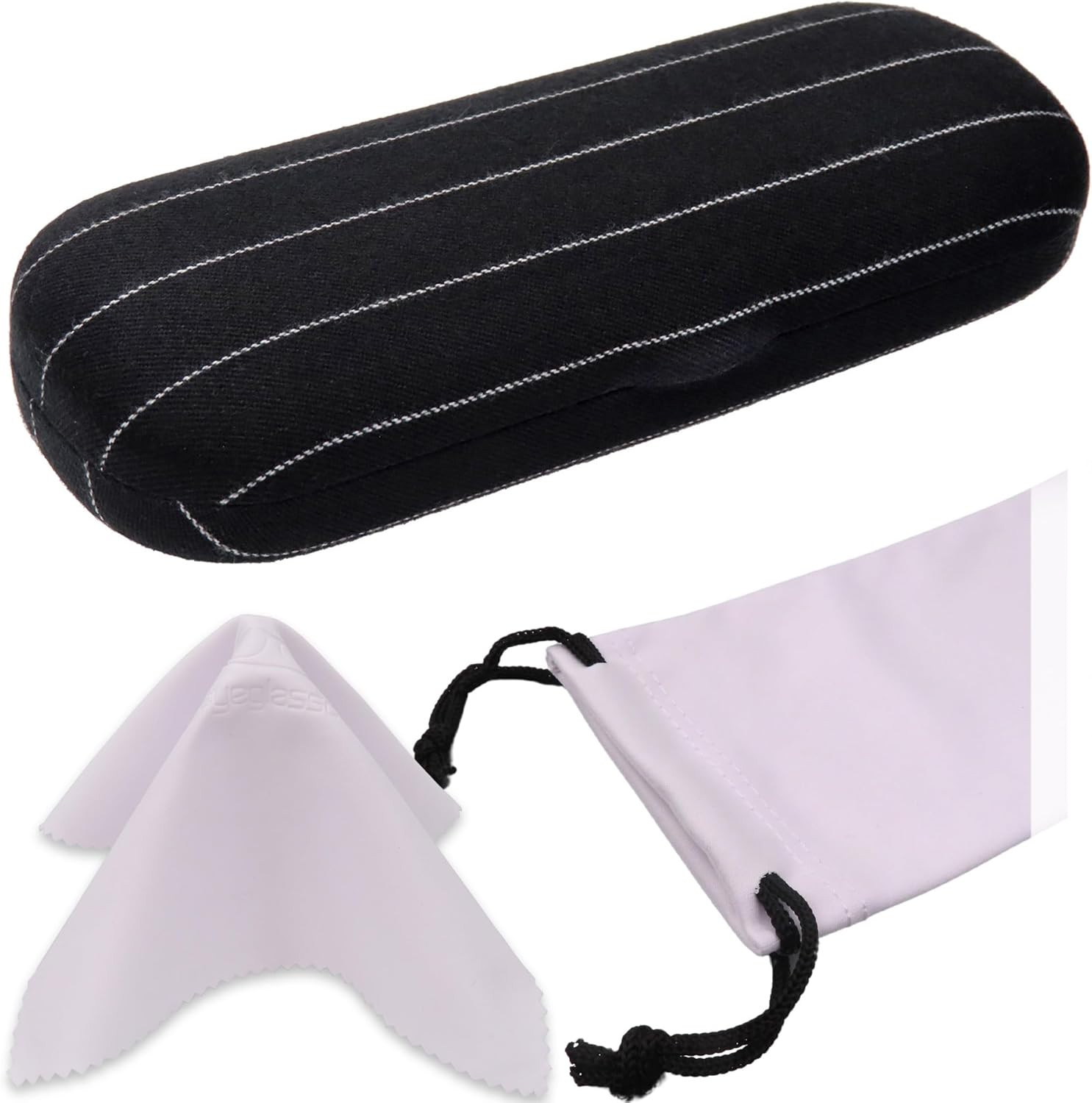 Men Small Glasses case - Eyeglasses Hard Shell Holder Pouch & Cloth-Reading Slim