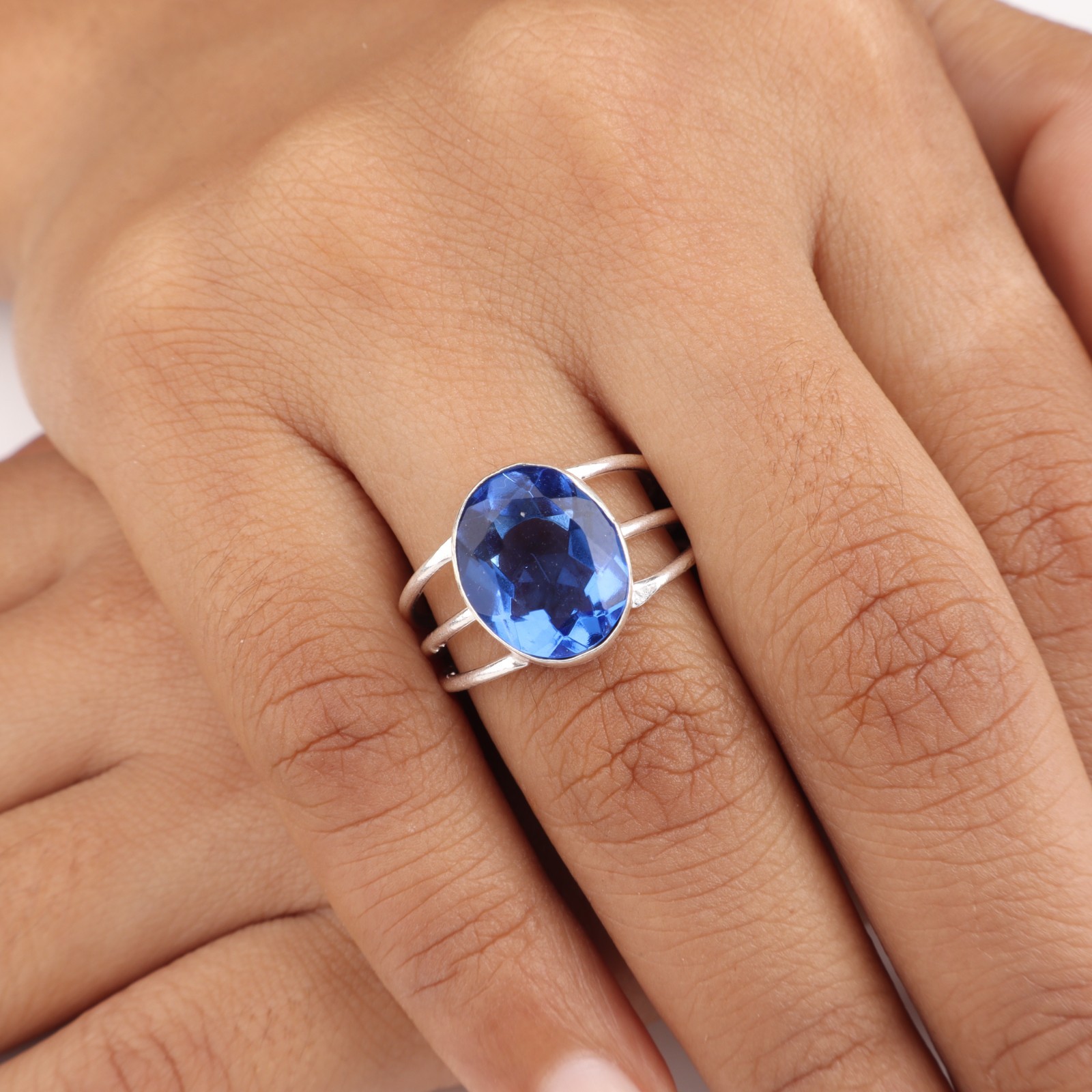 Tanzanite Gemstone Silver Ring 925 Sterling Silver Jewelry Women Engagement Ring