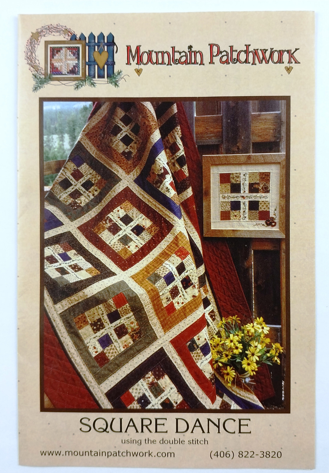 Square Dance Double Stitch Quilt With Embroidery Pattern Mountain Patchwork 600