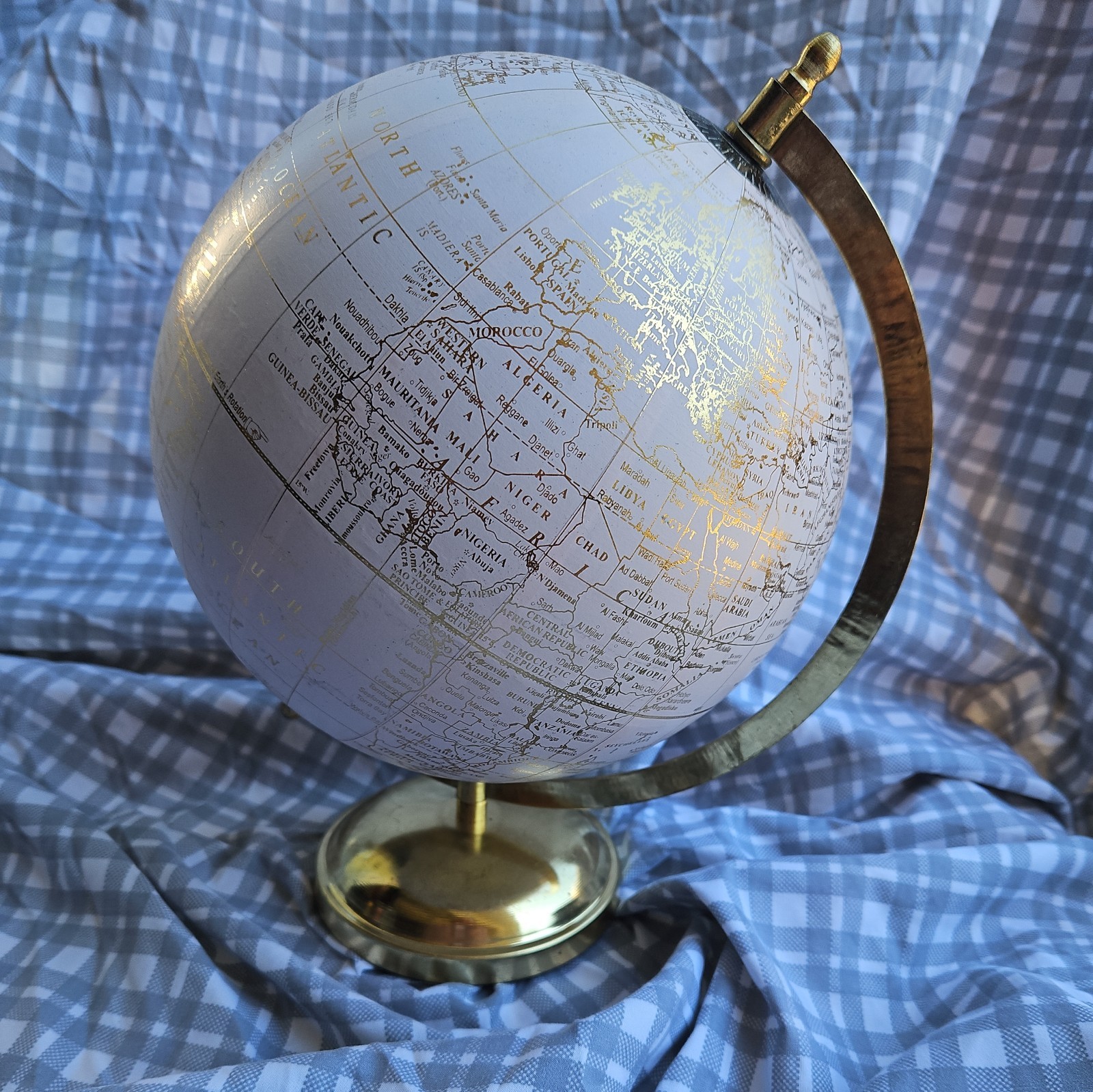 Pink & Gold 11” World Globe with Stand