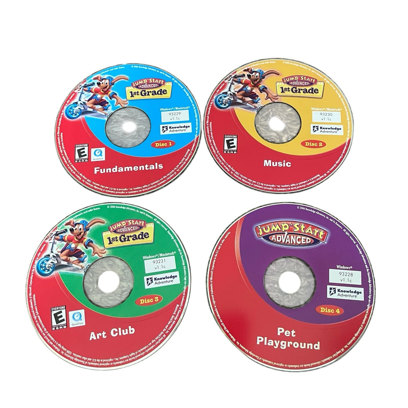 Jump Start Advanced 1st Grade 4-Disc CD-ROM Box Set PC Discs Only Vintage