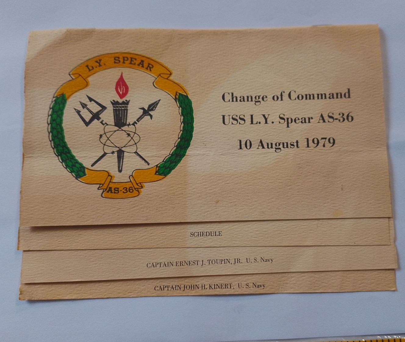 USS L.Y. Spear Change of Command pamphlet 1979