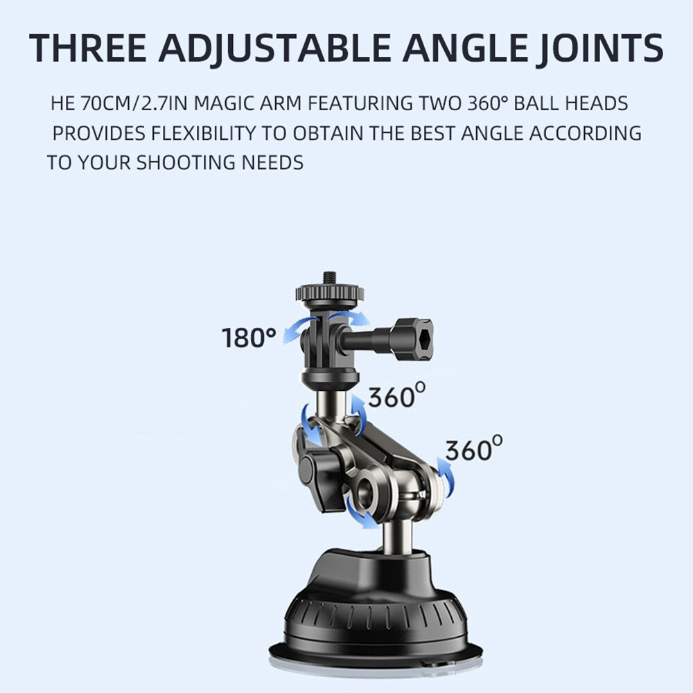 Camera Suction Cup Mount Car Windshield Dash 1/4" Mounting for Action Camera