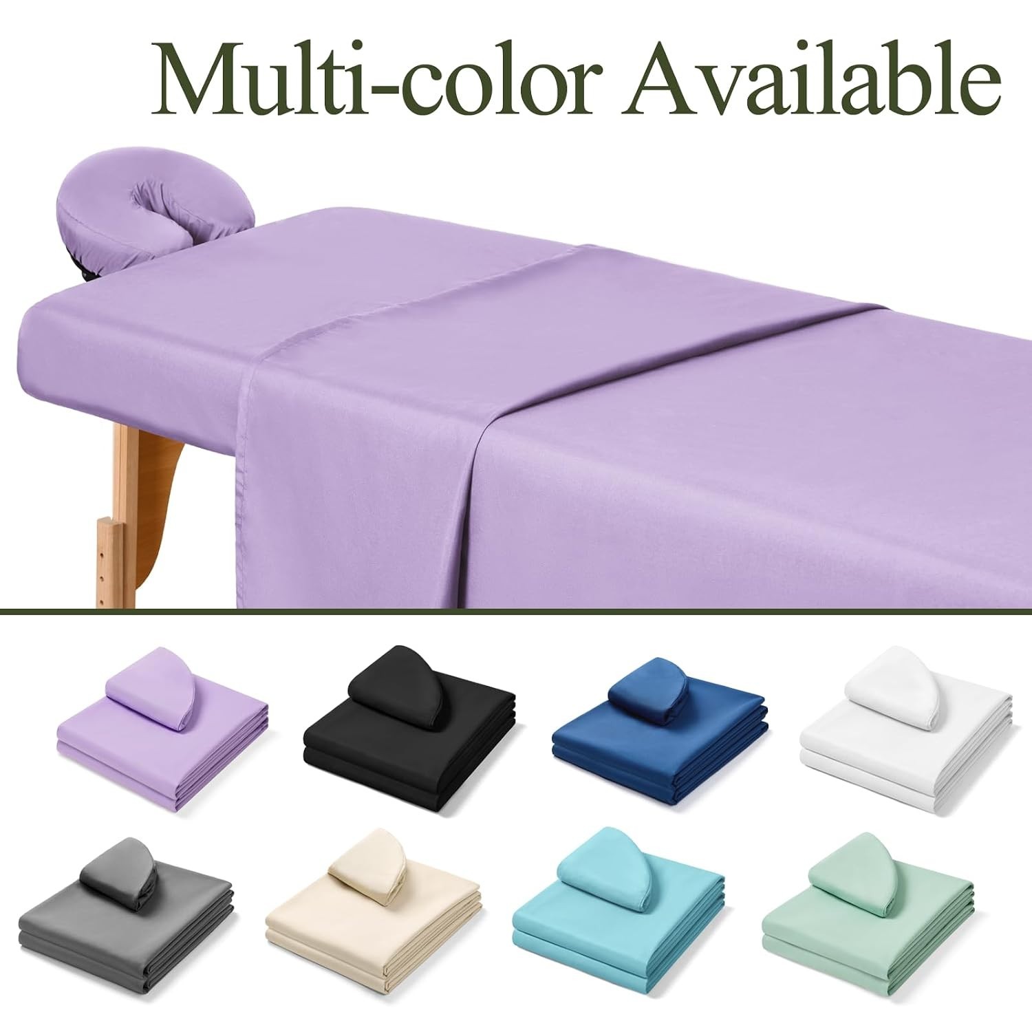 3-Piece Professional Massage Table Sheets Set - Soft Microfiber, Lavender