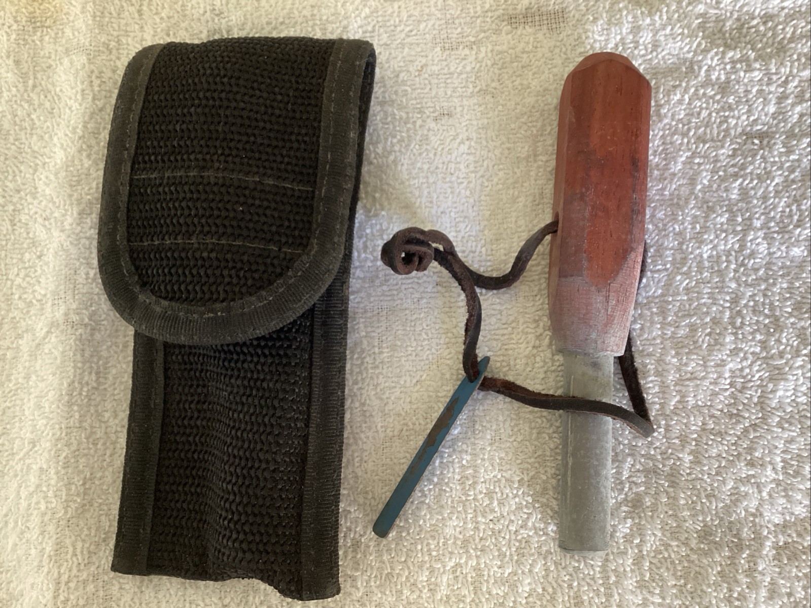 Wood Handle Fire Starter in Nylon Pouch