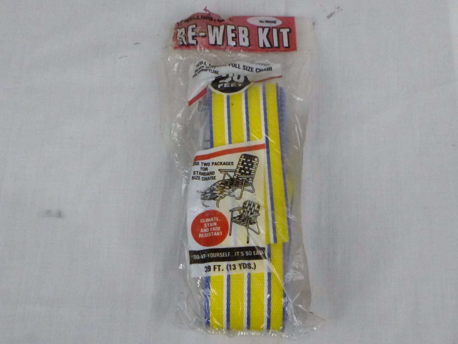 Pk of 39'  Vtg Yellow & Blue Lawn Chair Replacement Webbing