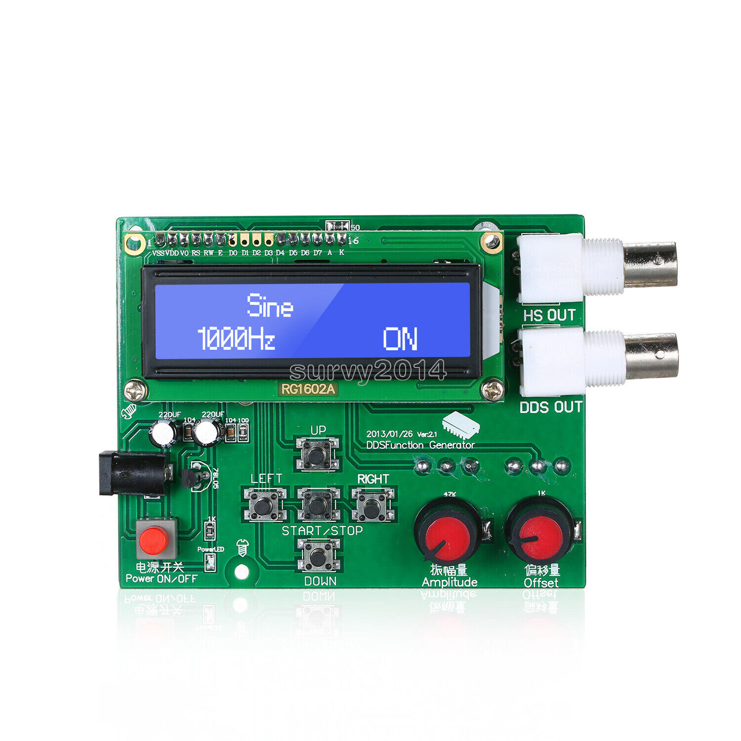 DDS Function Signal Generator Module Sine Square Sawtooth Triangle Wave Kit
