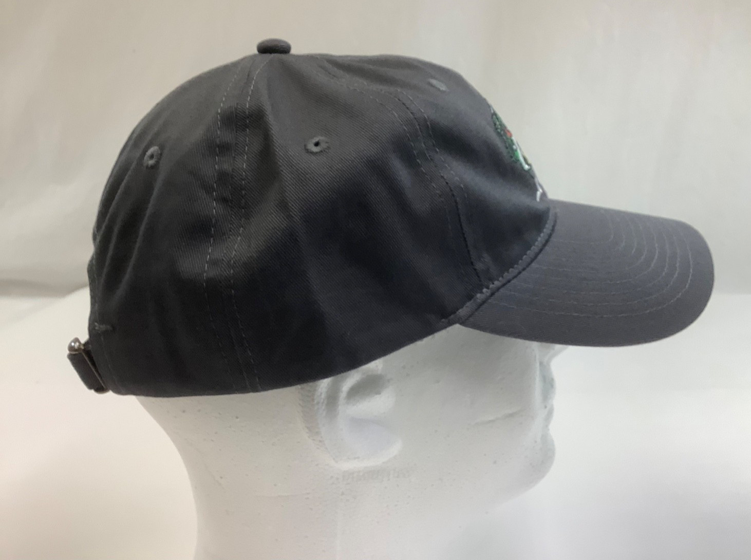 Bass Pro Shops Club Cap in dark gray with fish, adjustable to fit most people