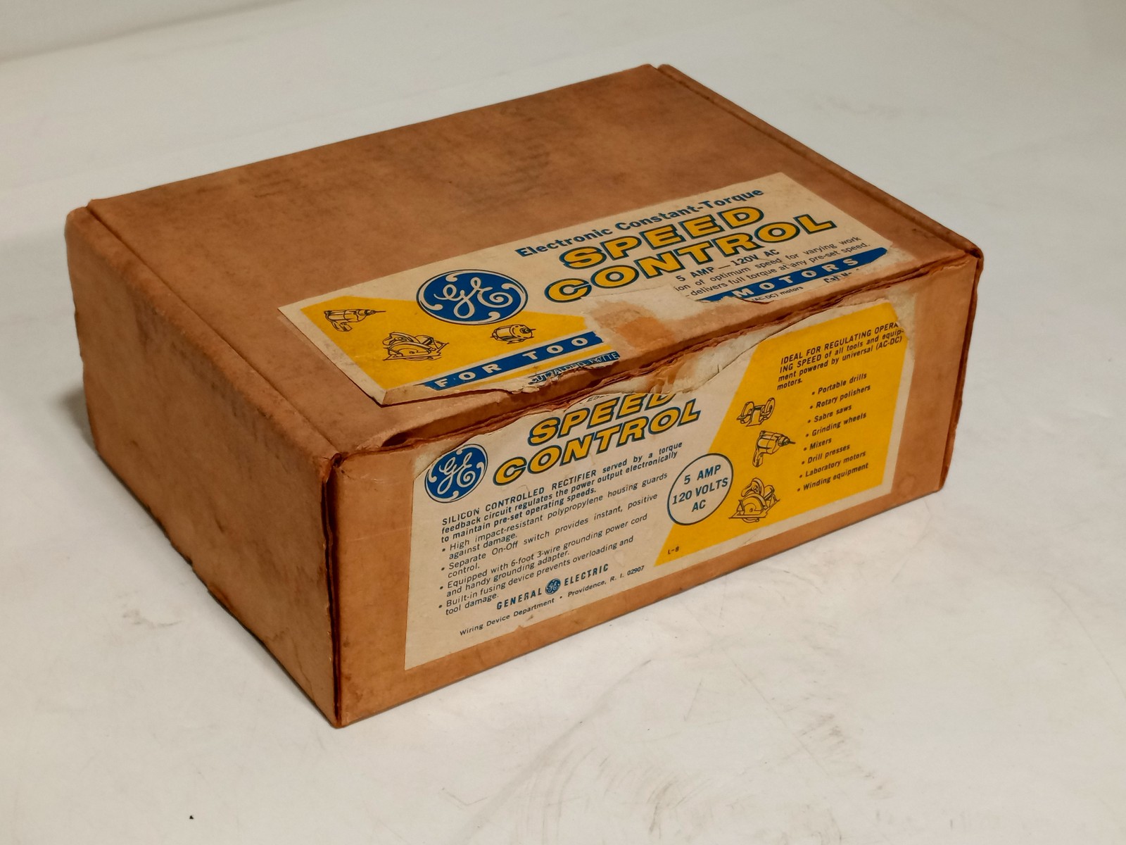 GE 5255-4 Speed Control Motor Controller 5A 120V AC w Box Manual Vintage