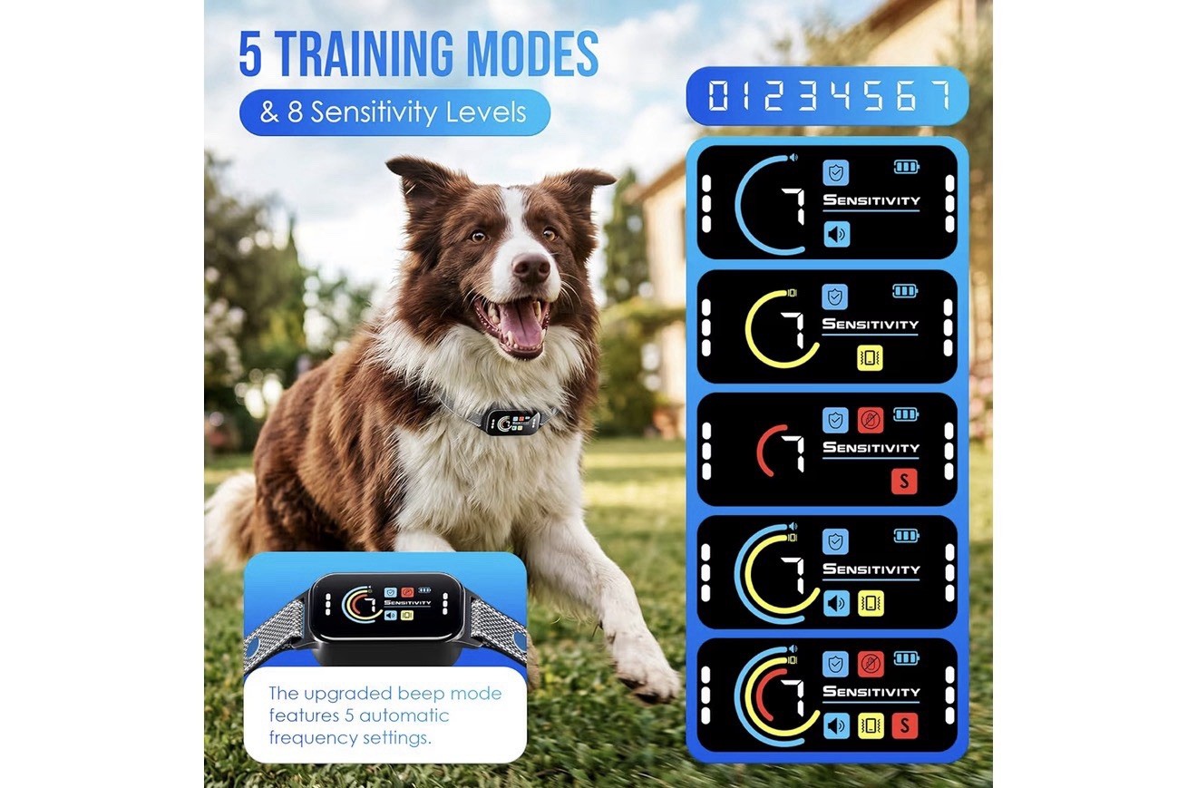 IP67 2 Pack Waterproof Rechargeable Dog Bark Collar w/ Vibration & Shock