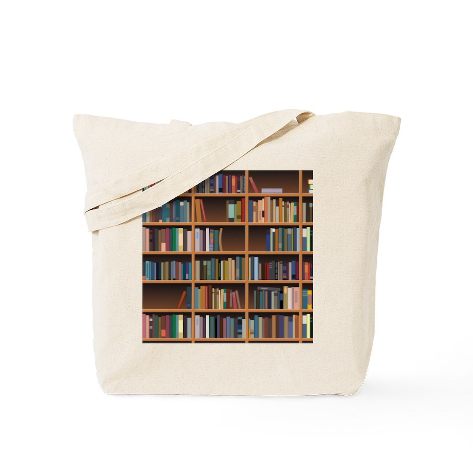 CafePress Bookshelf Natural Canvas Tote Bag, Cloth Shopping Bag (714760723)