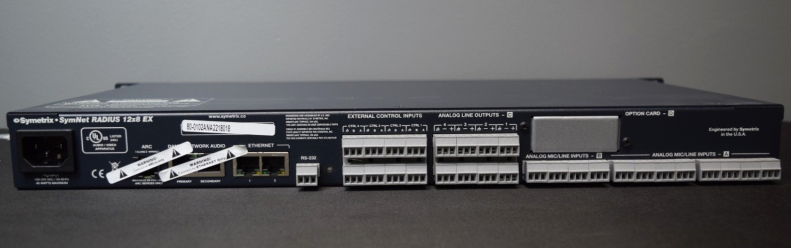 Symetrix SymNet RADIUS 12X8 Digital Signal Processor w/ Power Cord