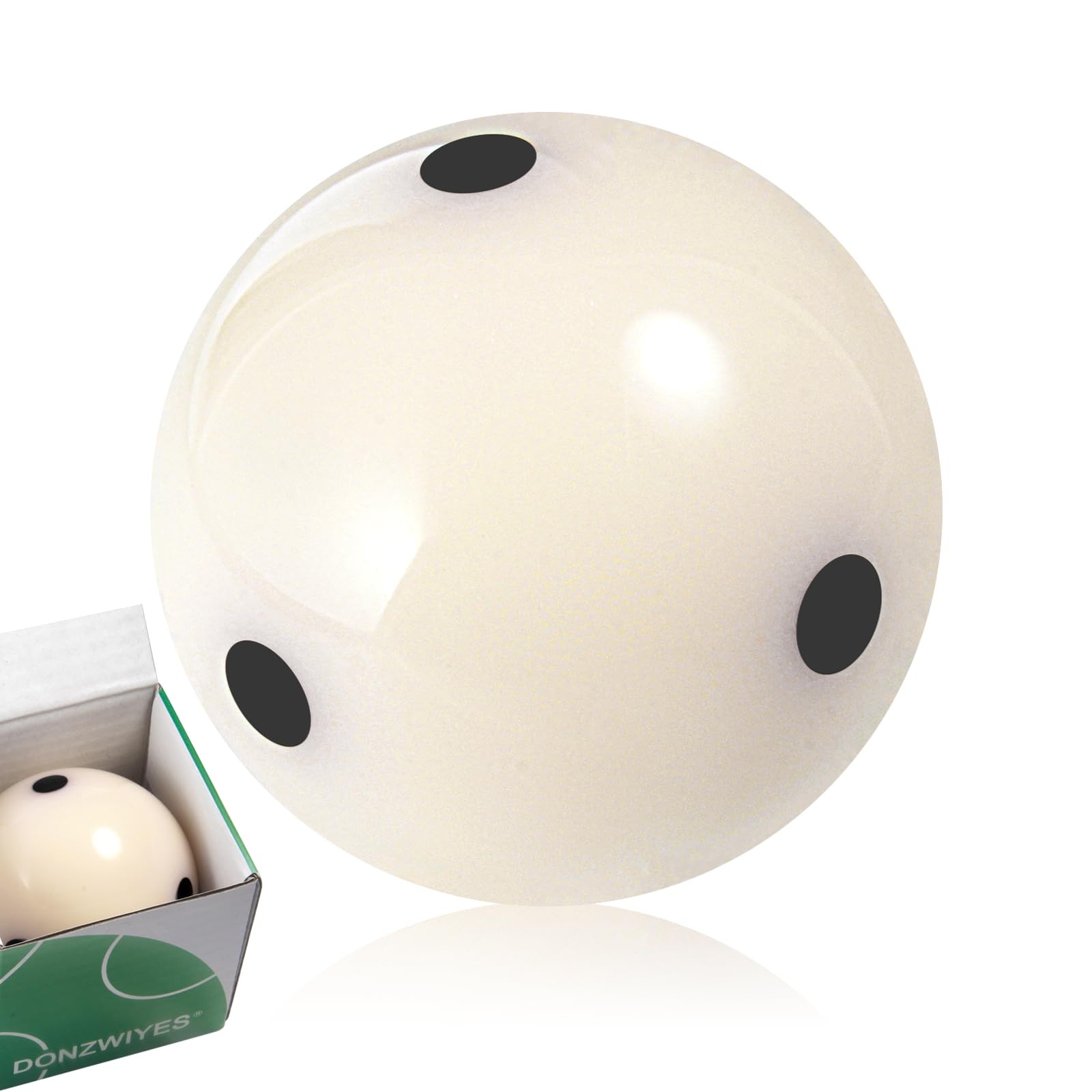 Pro-Cup Pool Cue Ball 2 1/4" 6 Black Dots AAA-Grade Regulation Size Pool Bill...