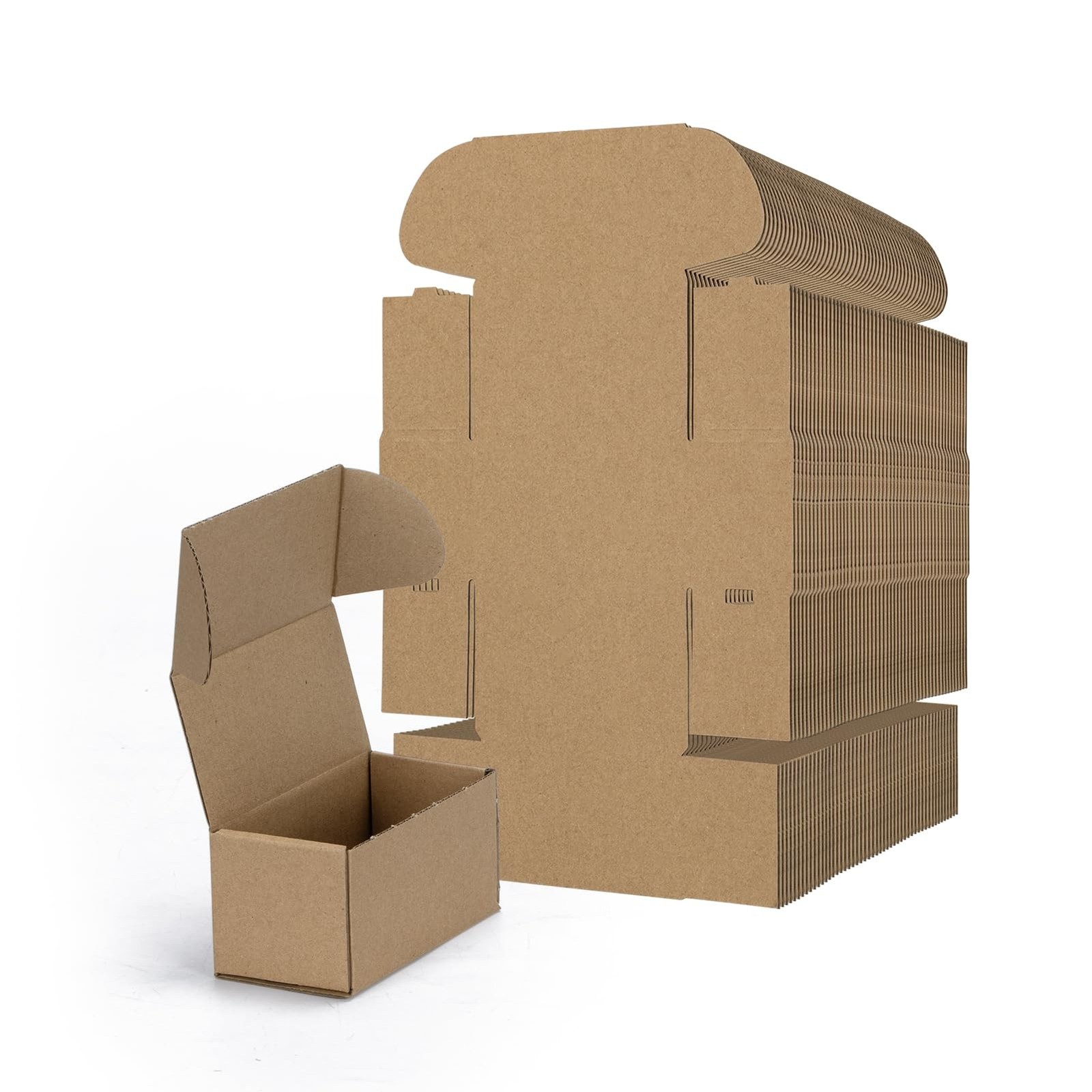 RLAVBL 4.6x2.2x2.2 Small Shipping Boxes Set of 100, Brown Corrugated Cardboar...