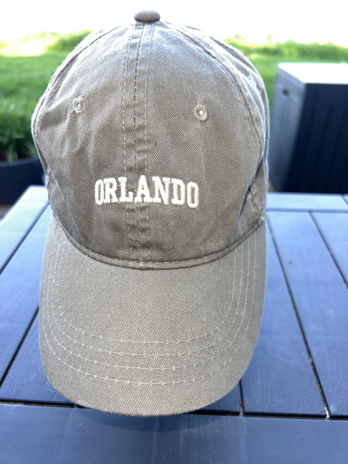 Orlando Embroidered on Olive Green OC Cotton Hat Cap Strap Buckle EUC