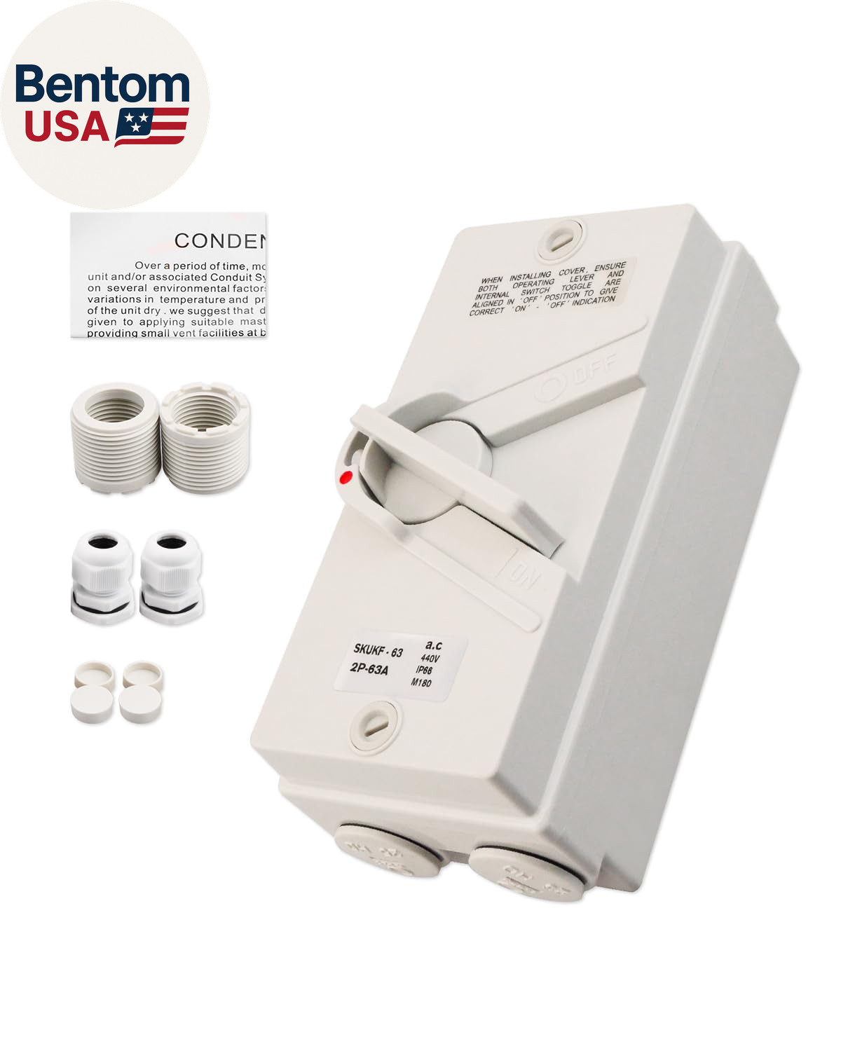 Universal Disconnect Switch 2 Phase 63A 440VAC, Also for 60 Amp Disconnect Break