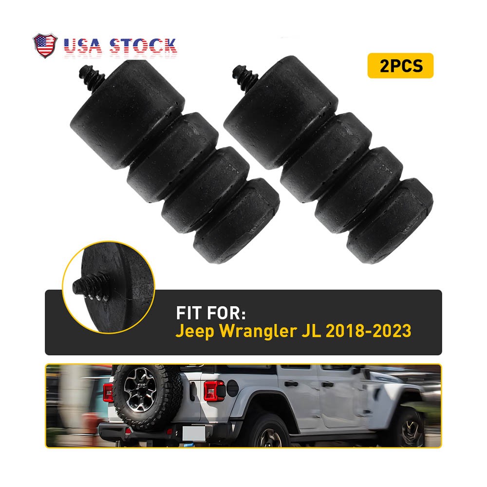Pack-2 PU Tailgate Spare Tire Bumper Stops Pad For Jeep Wrangler JL 2018-2023