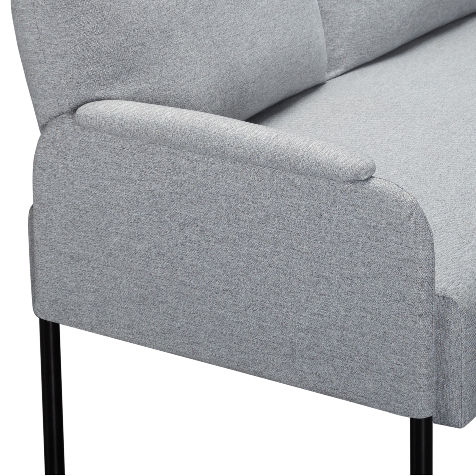 45.7" Metal Frame Loveseat 2-Seat Linen Blend Sinuous Spring Removable Cushions
