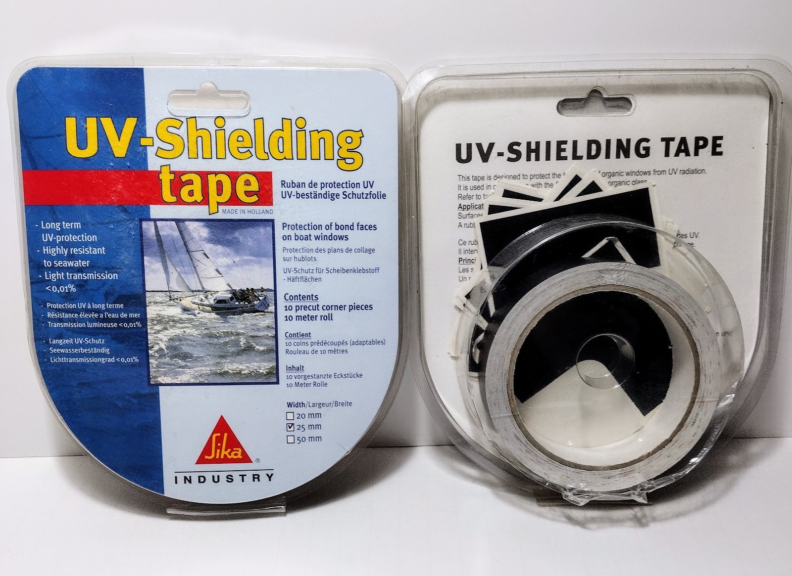 SIKAFLEX UV Shielding Tape Set 25mmx10m+10 Corner Patches NEW SET OF 2