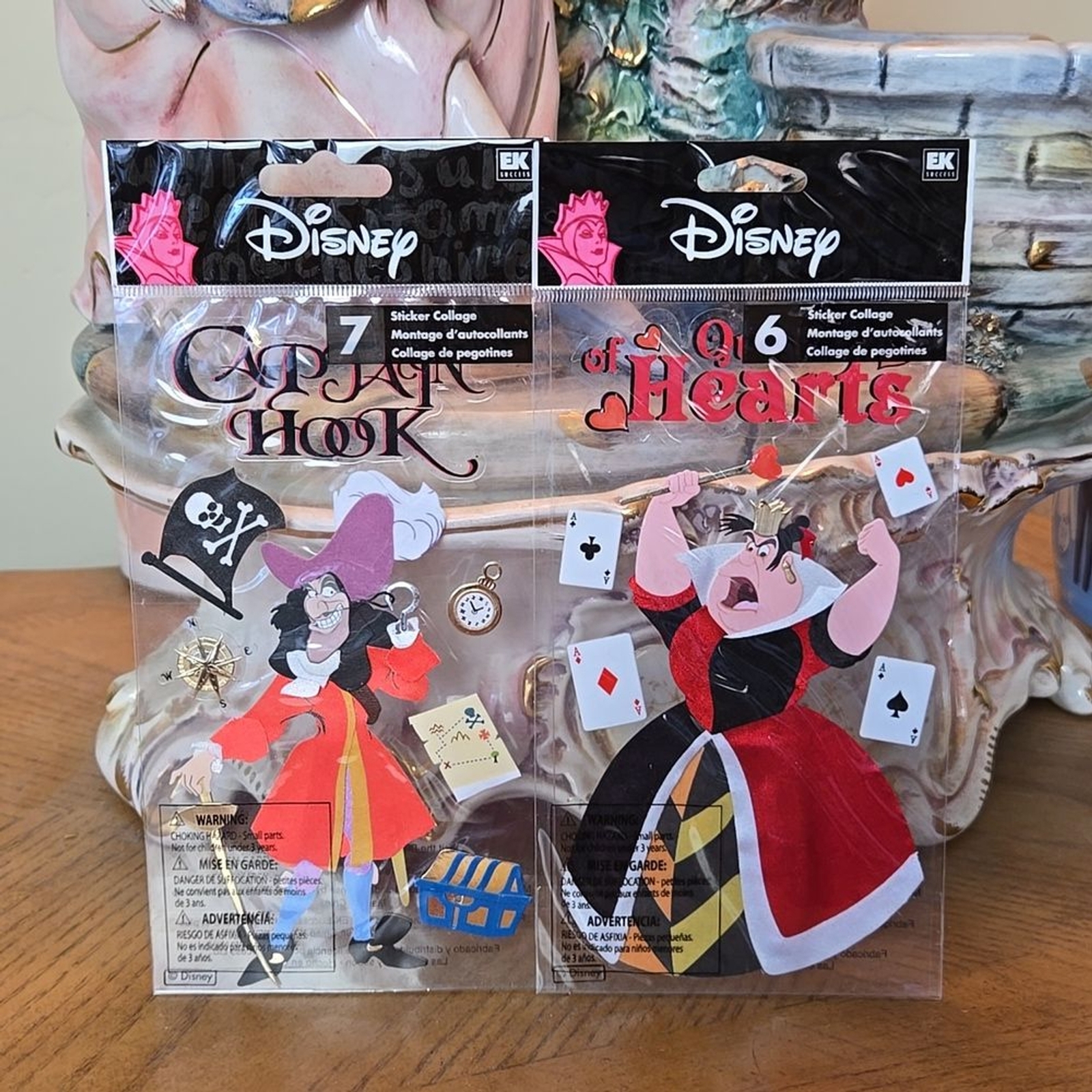 Disney Villians Jolees sticker sets, Hook & Queen of Hearts