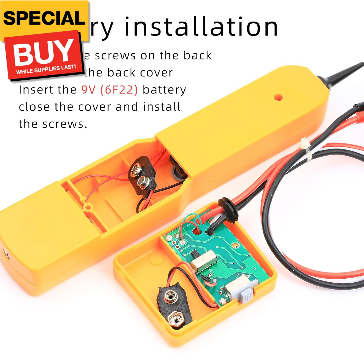 Yellow Cable Finder Tone Generator Probe Tracer Wire Tracker Cable Circuit Teste