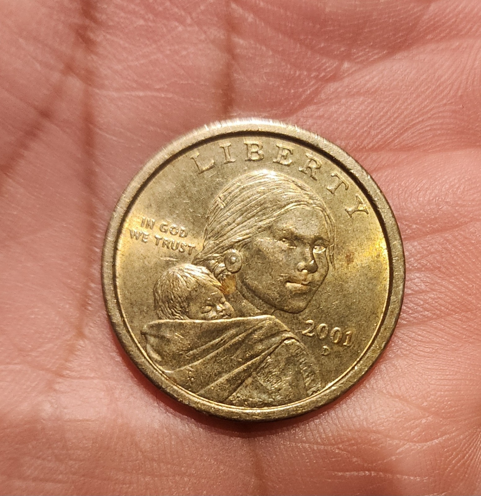 2001 D Sacagawea Golden U.S Dollar Coin