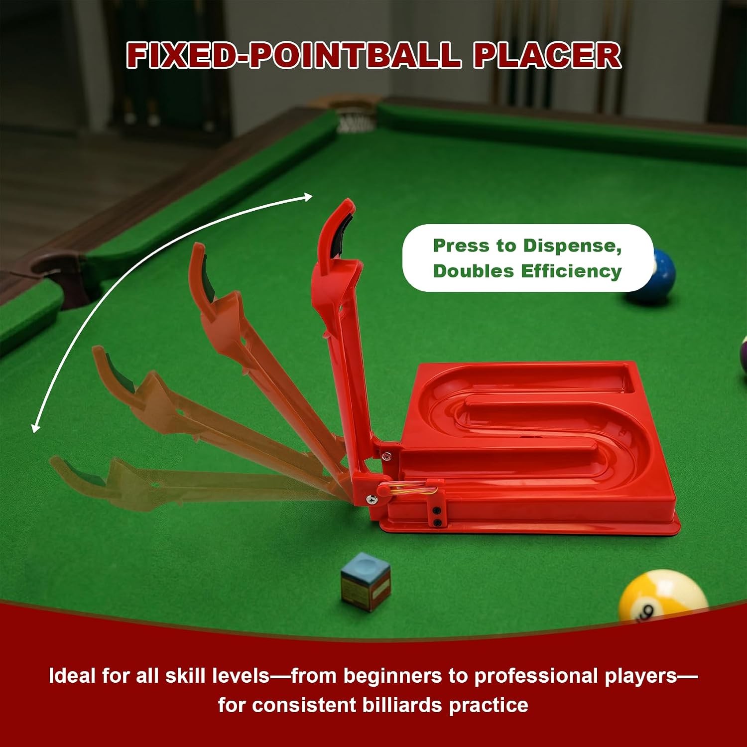 Billiards Training Rack Pro, Portable Billiards & Snooker Training Rack, red