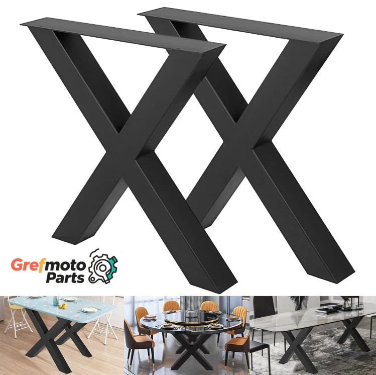 Grefmoto Pair 28"H x 20"W Table Legs X Frame Office & Dining Furniture Legs