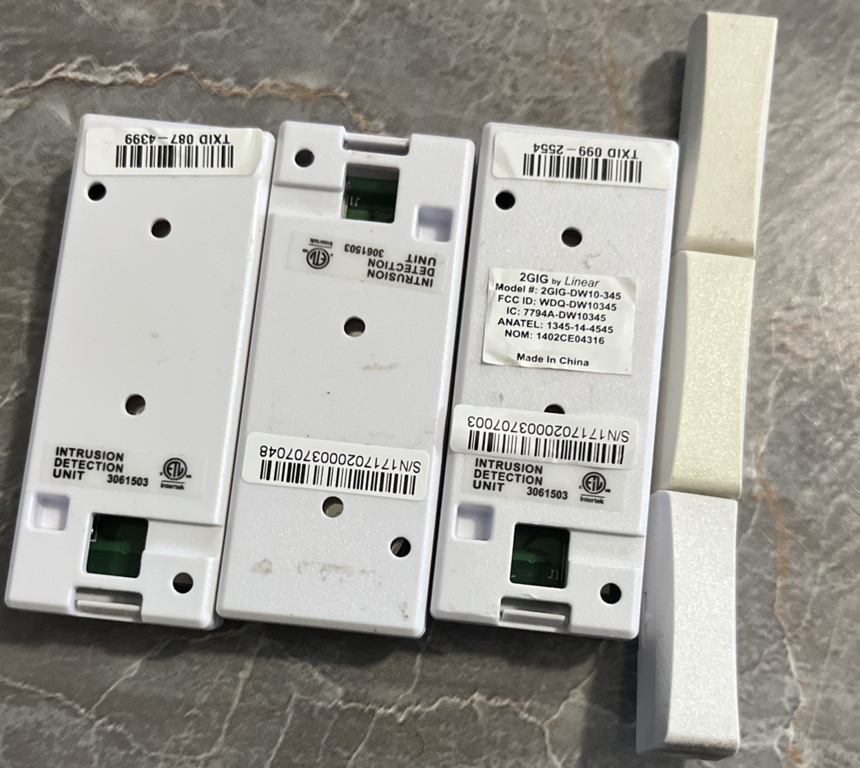 4x 2GIG Wireless Thin Door/Window Contact Transmitter Sensor (2GIG-DW10-345)