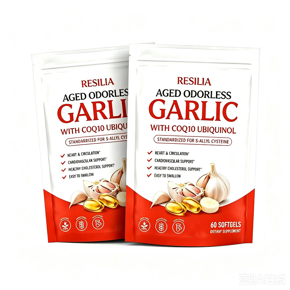 (2 PACK) Aged-Resilia Garlic Extract 600mg Softgels (120 Count)