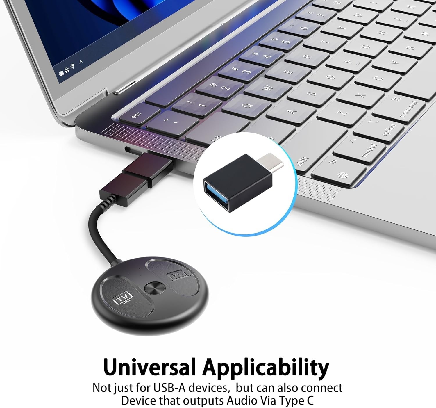 USB-C Bluetooth Adapter for PS5, Bluetooth 5.4 Audio Adapter for PC, Plug and...