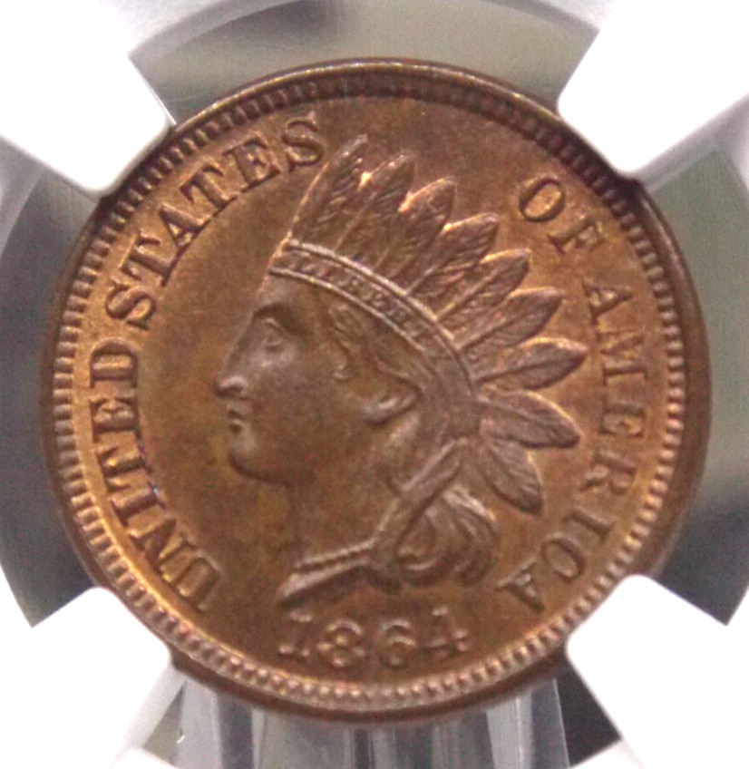 1864 Indian Head Bronze Cent 1c NGC MS65 BN #014 Gem BU Uncirculated ECC&C, Inc.