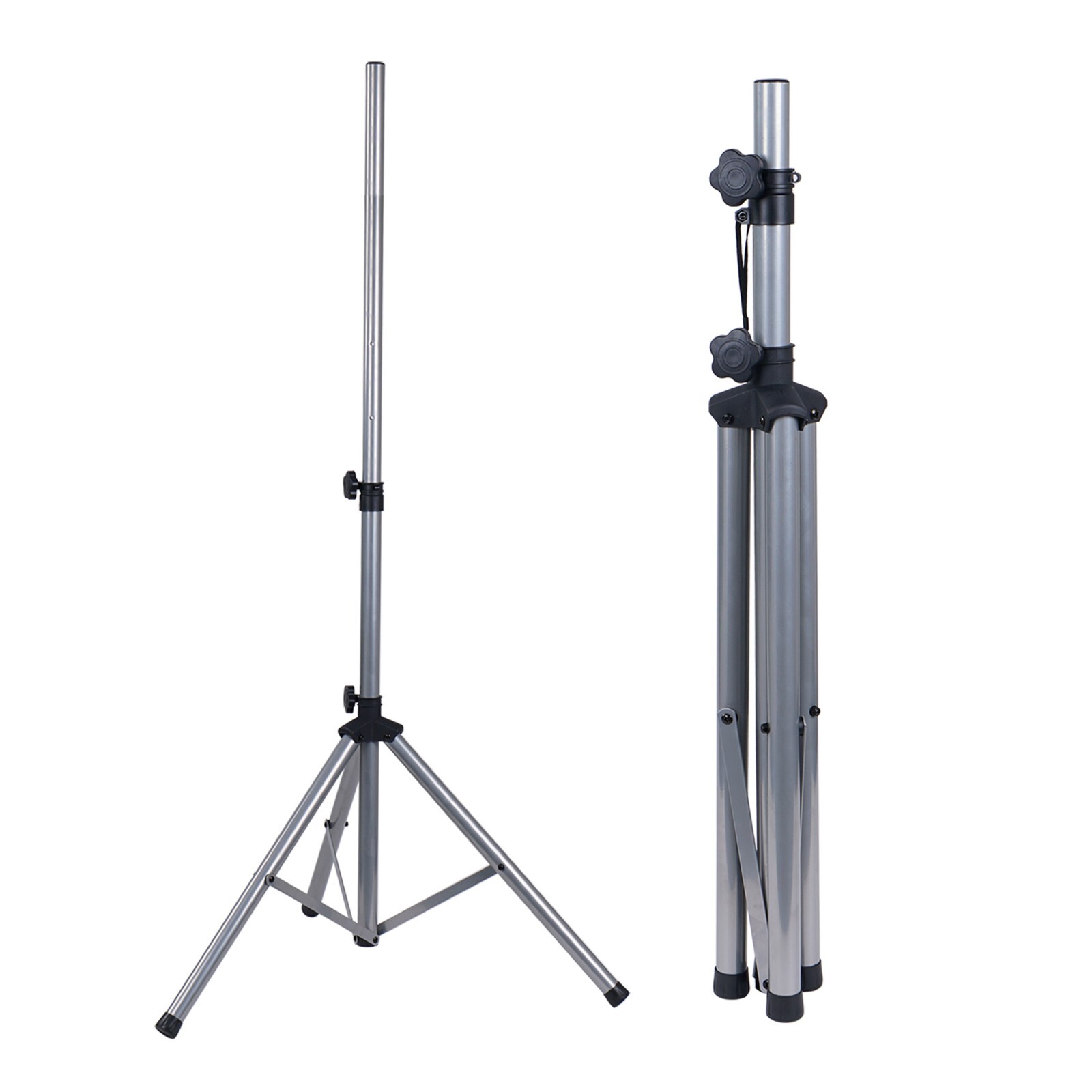 Sound Town 2-Pack Tripod Speaker 35mm Insert Adjustable Silver STSD-71W-PAIR