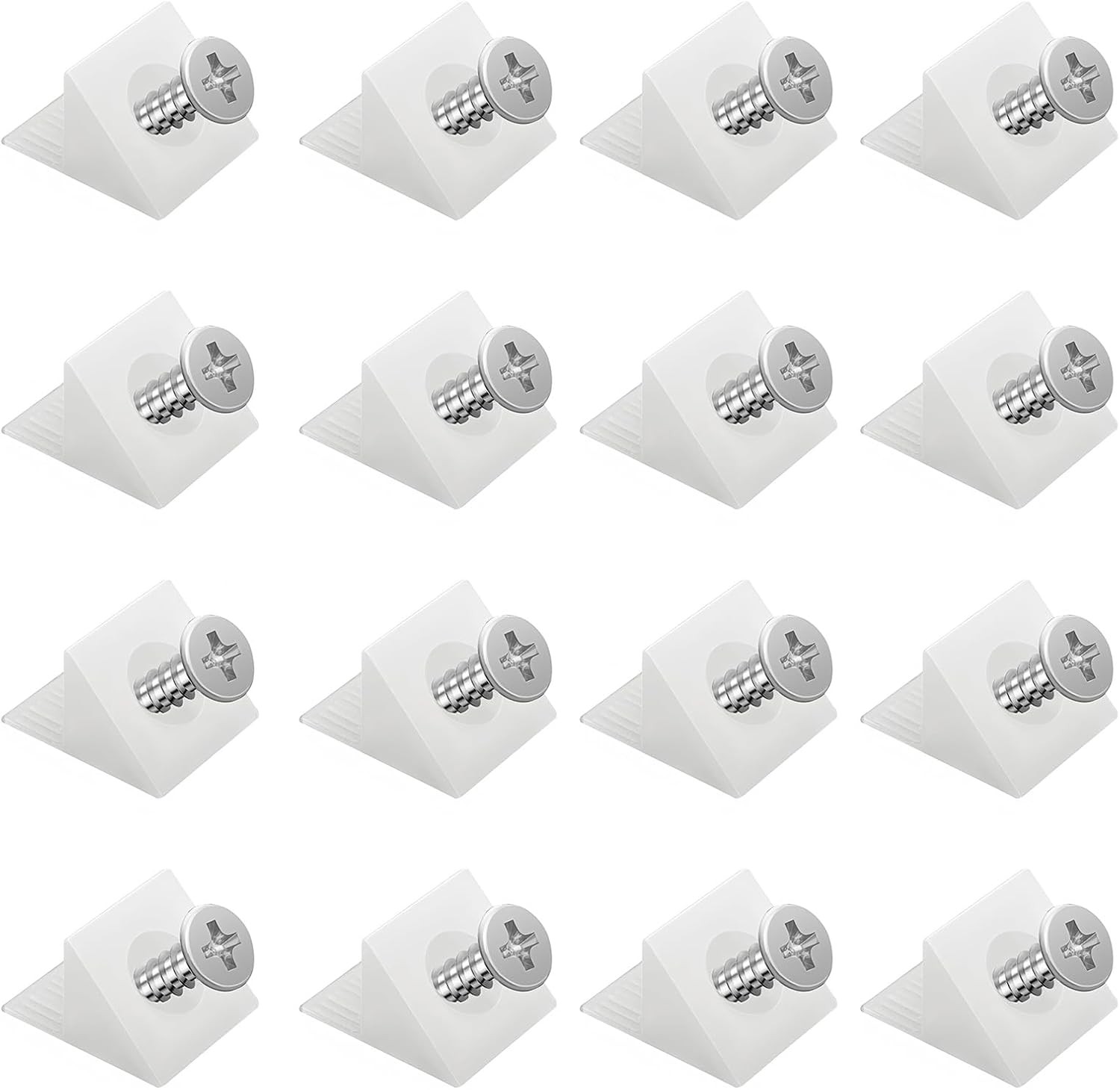 50 Pcs Drawer Angle with Screws Code Bracket Fastener, Plastic Furniture Bottom