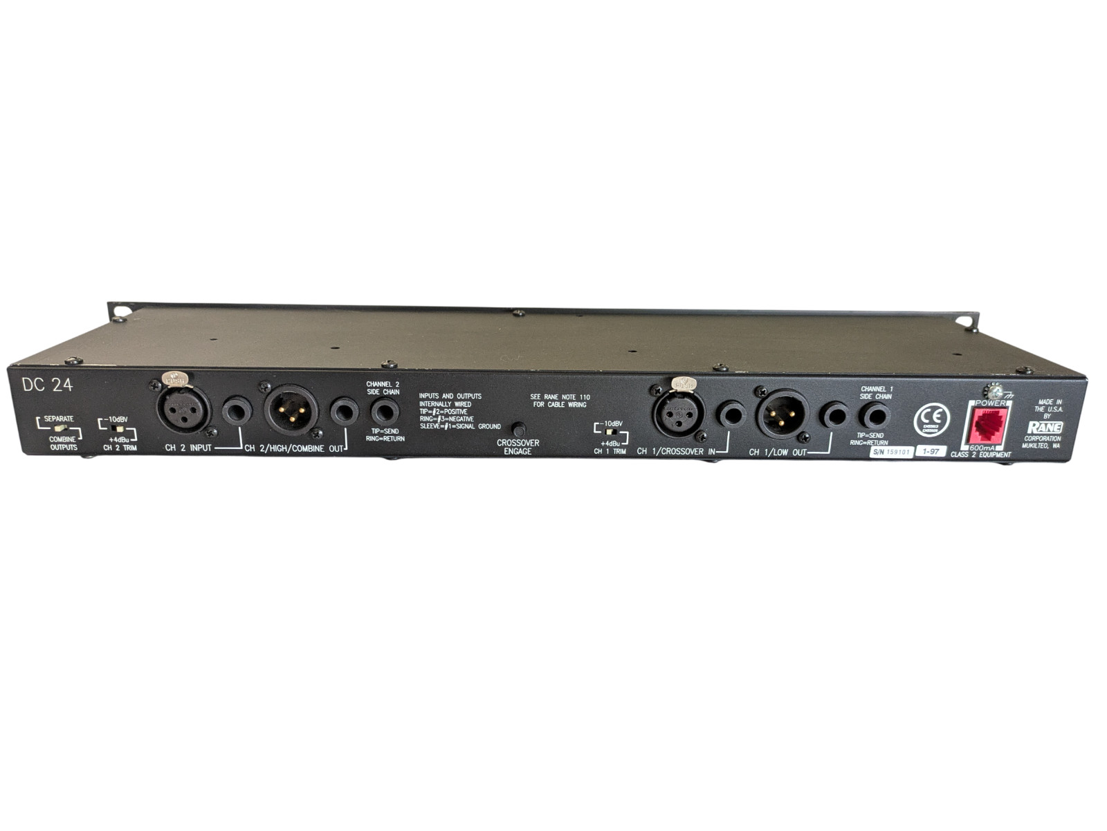 Rane DC 24 Dynamic Controller No Power Supply Untested Gate Expander Limiter
