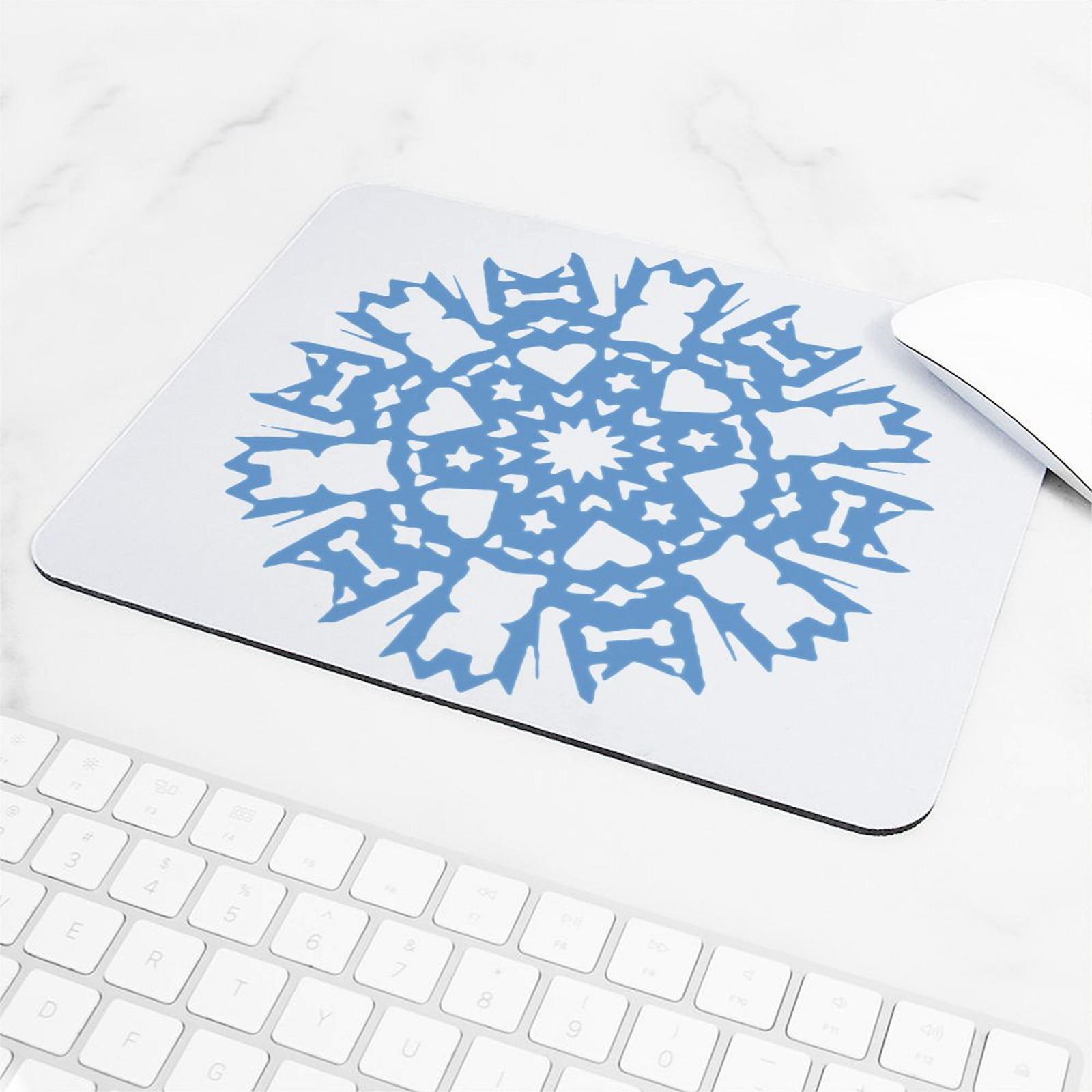 CafePress Frenchie Snowflake Mousepad (197282764)