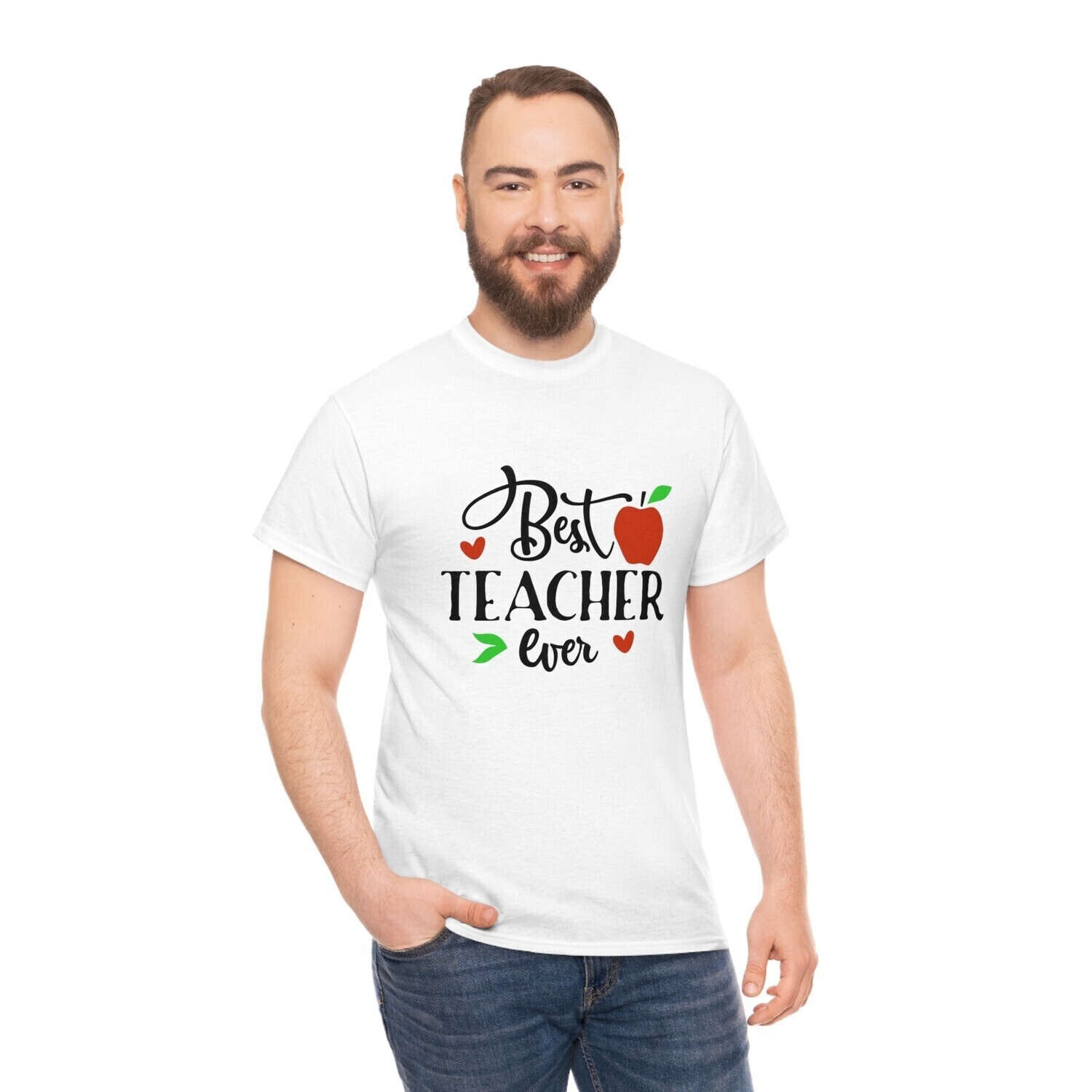 Best Teacher Ever Unisex Heavy Cotton Tee Shirt Teacher Shirt