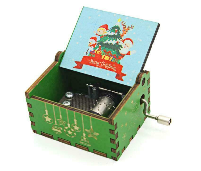 Merry Christmas Wooden Music Box for Daughter Son Wife Dad Friends US Shipping
