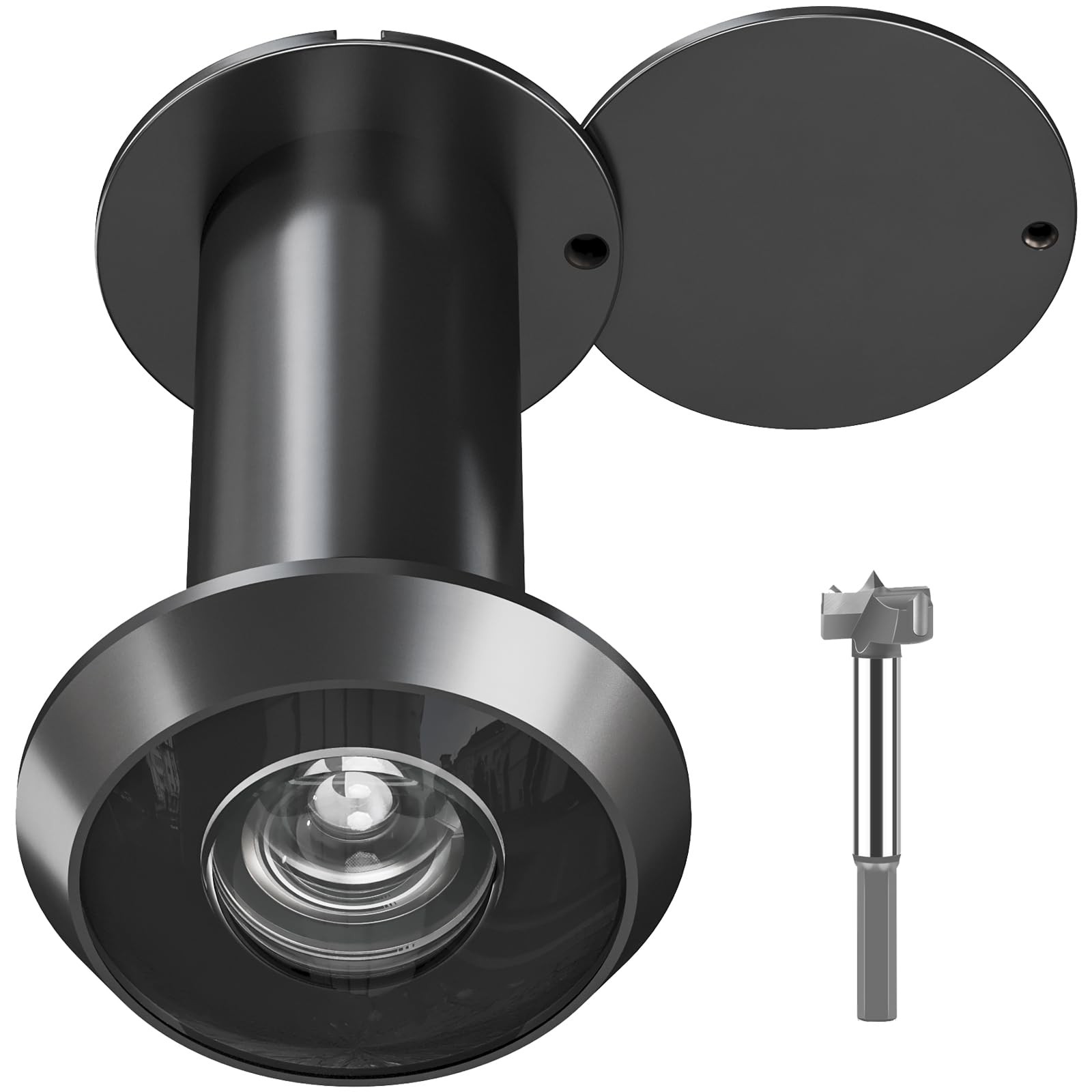 TSMIMTS Door Viewer Peephole, Solid Brass 200 Degree HD Matte Black Finish