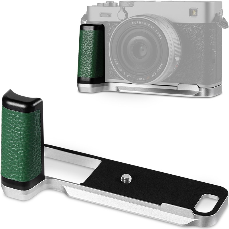 Haoge Handle Leather HandGrip for Fujifilm X-E5 Camera Body With Arca Green