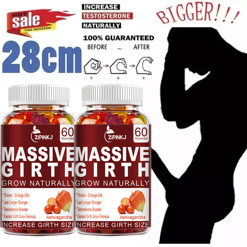 2 Pack Male Enhancement Gummies, Max Girth Last Longer Boost Stamina Performance
