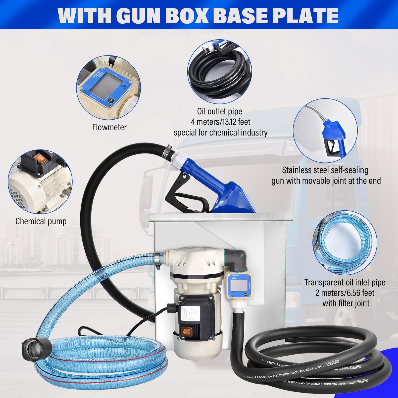 DEF PUMP,DEF Transfer Pump Kit 10GPM/40LPM 110VAC 550W W/ Stainless steel shelf