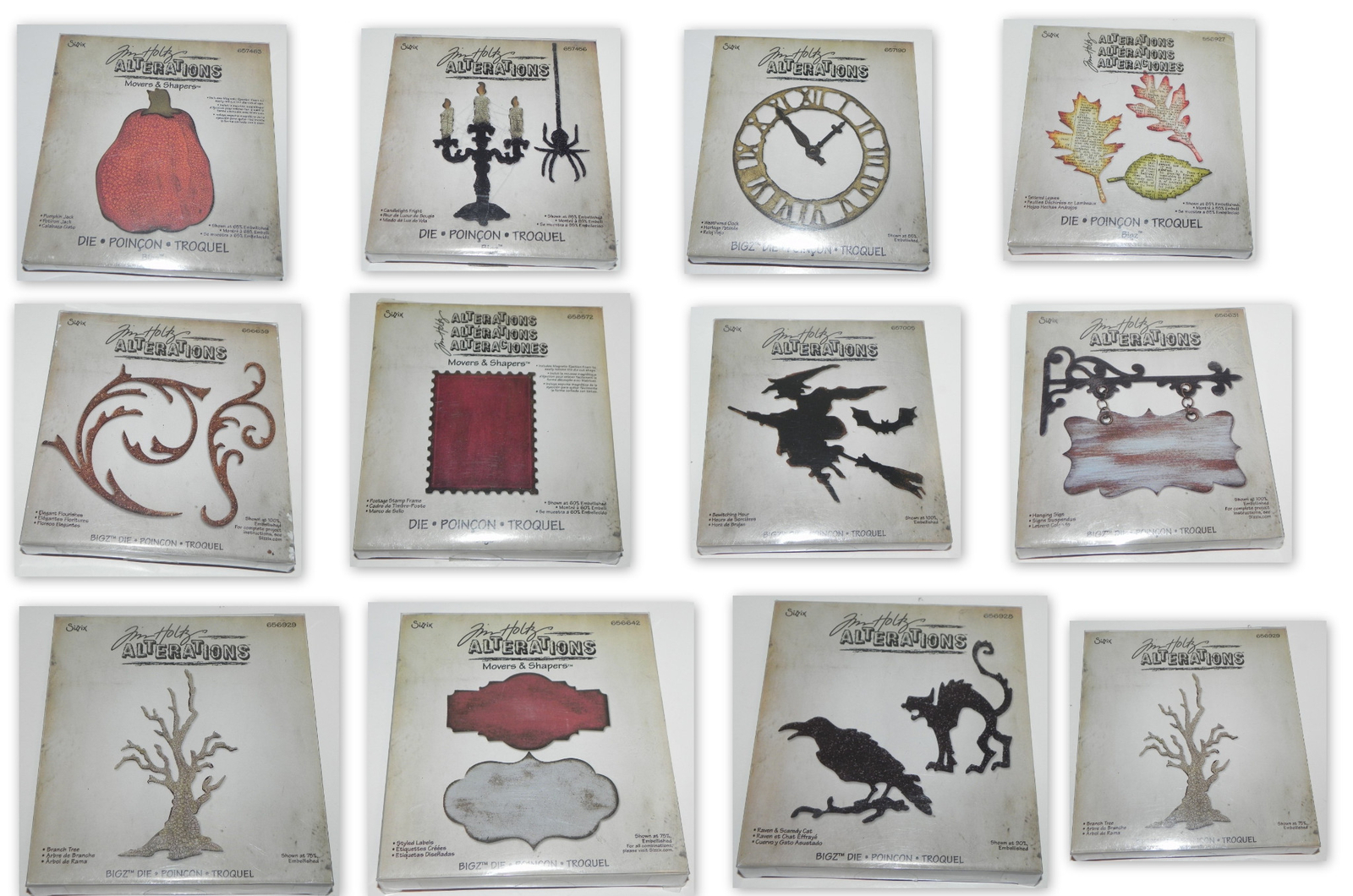 TIM HOLTZ ALTERATIONS SIZZIX CUTTING DIES CHRISTMAS HALLOWEEN MOVERS & SHAPERS