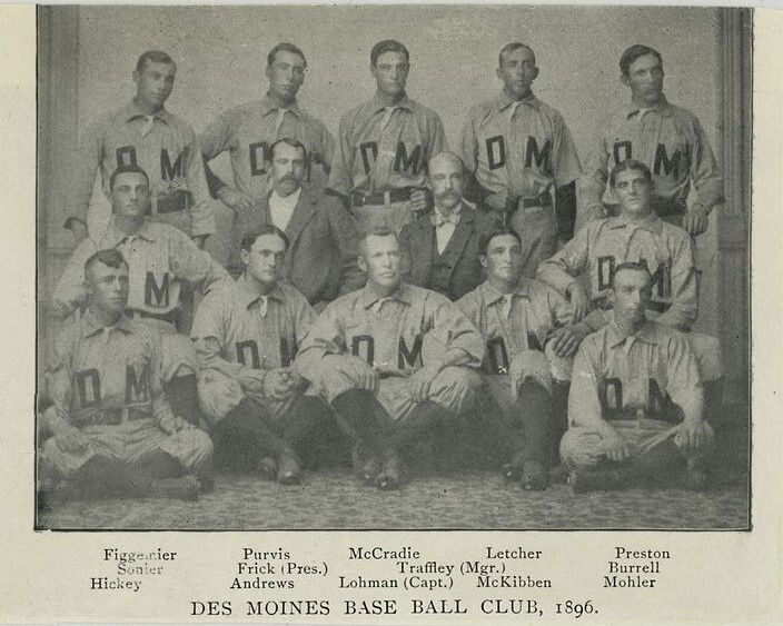 1896 DES MOINES PROHIBITIONISTS 8X10 TEAM PHOTO BASEBALL PICTURE WESTERN LEAGUE