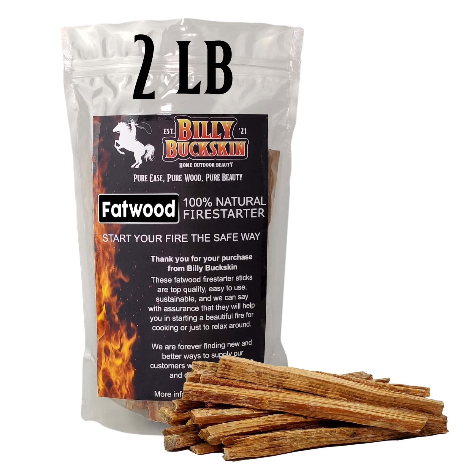 2lb Fatwood Fire Starter Sticks | 100% Natural 2 pounds Bag, Bag